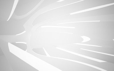 Abstract smooth white interior of the future. Architectural background. 3D illustration and rendering 