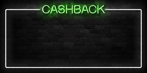 Vector realistic isolated neon sign of Cashback frame logo for template decoration and covering on the wall background.