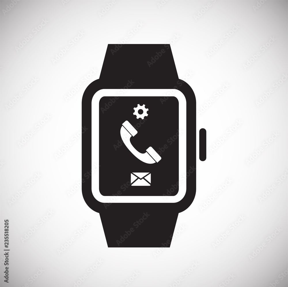 Poster smart watch on white background for graphic and web design, modern simple vector sign. internet conc