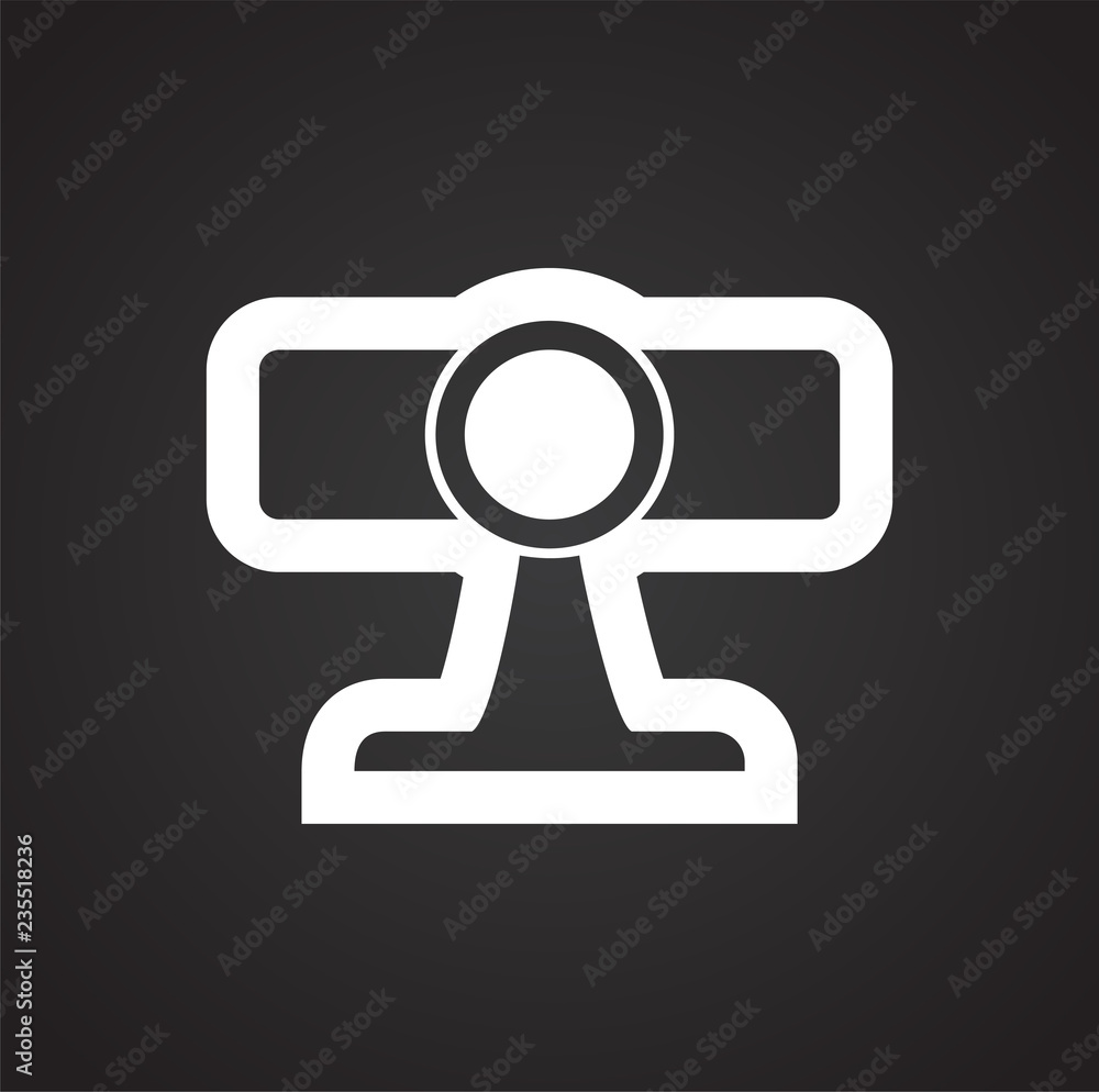 Poster digital projector icon on black background for graphic and web design, modern simple vector sign. in