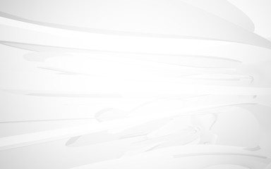 Abstract smooth white interior of the future. Architectural background. 3D illustration and rendering 