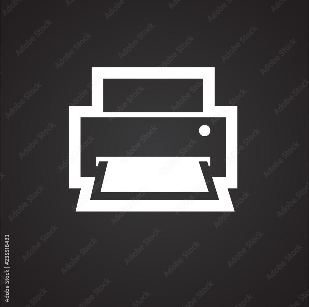 Poster printer icon on black background for graphic and web design, modern simple vector sign. internet con