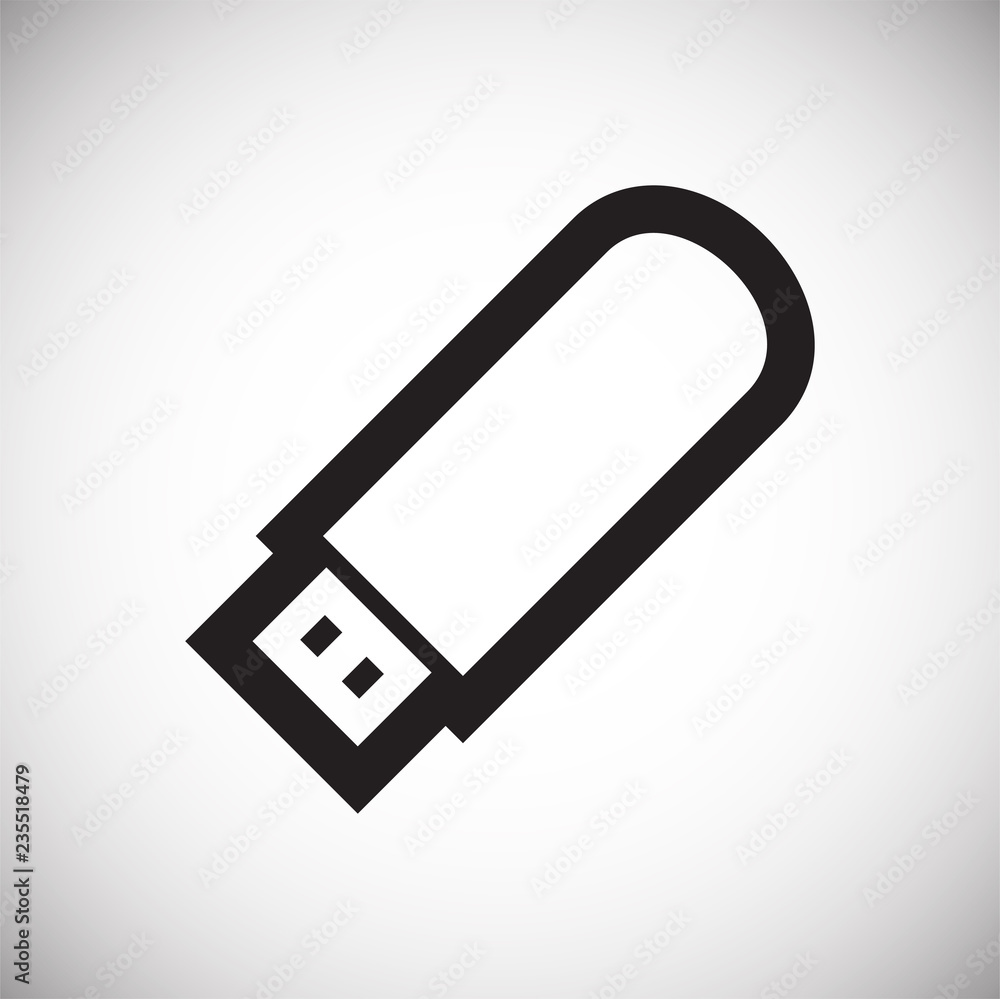 Poster flash data drive disc icon on white background for graphic and web design, modern simple vector sign