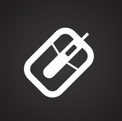 Computer gaming mouse icon on black background for graphic and web design, Modern simple vector sign. Internet concept. Trendy symbol for website design web button or mobile app.