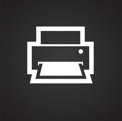 Printer icon on black background for graphic and web design, Modern simple vector sign. Internet concept. Trendy symbol for website design web button or mobile app.