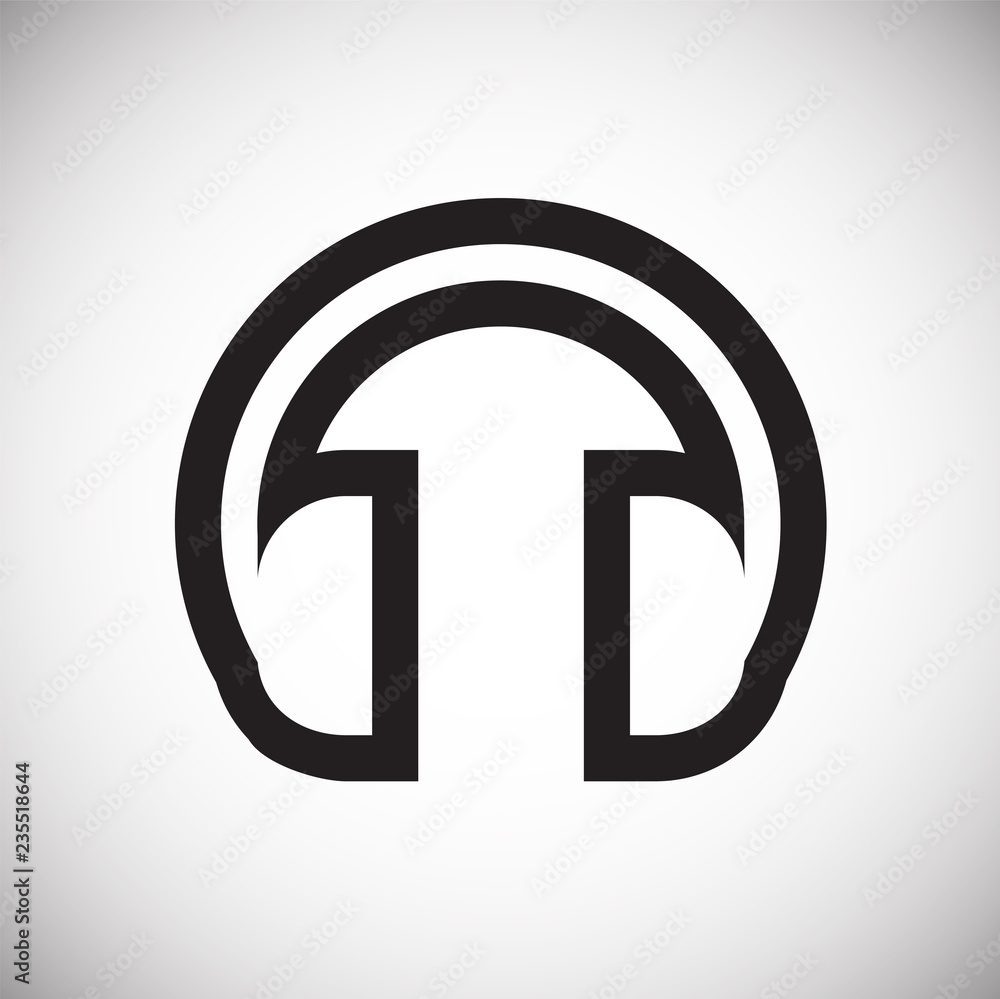Poster wireless headphones icon on white background for graphic and web design, modern simple vector sign. 