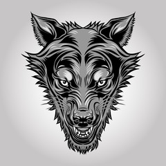 Wolf Head Logo vector Mascot Illustration