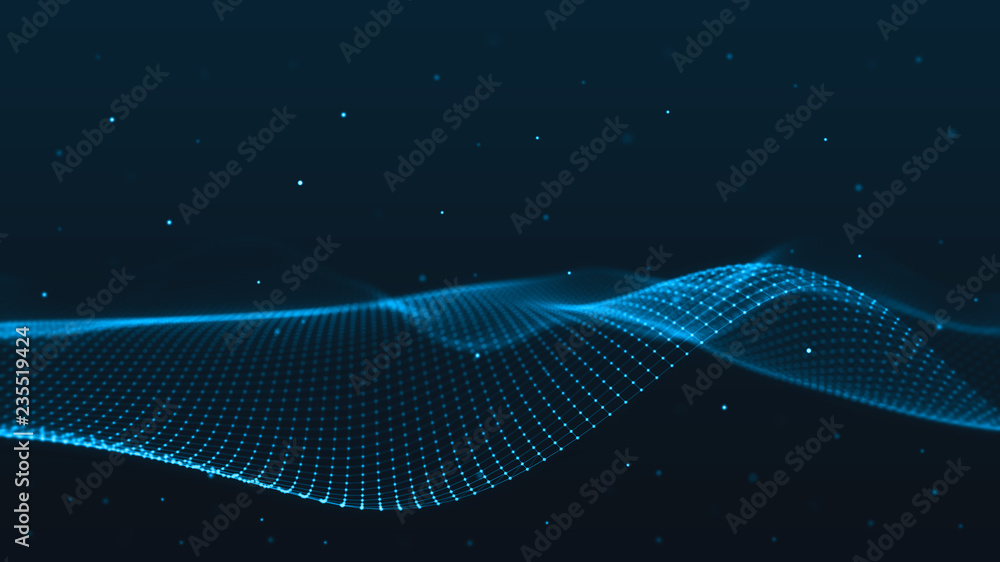 Poster abstract 3d technology and science neon visualization. blockchain and cryptocurrency. digital wallpa