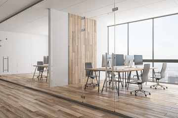 Contemporary wooden coworking office