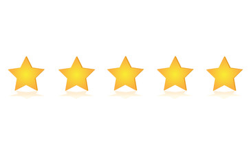 Five stars customer product rating review flat icon for apps and websites