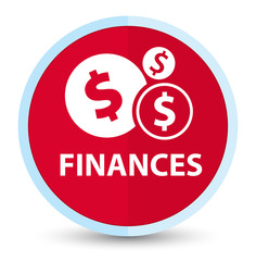 Finances (dollar sign) flat prime red round button