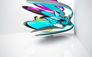 Abstract Architecture. Concept of organic architecture.3D illustration and rendering
