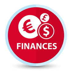 Finances (euro sign) flat prime red round button