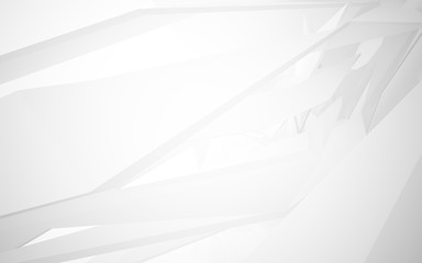 Abstract white interior highlights future. Architectural background. 3D illustration and rendering