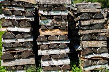 a stack of firewood