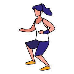 young woman practicing exercice