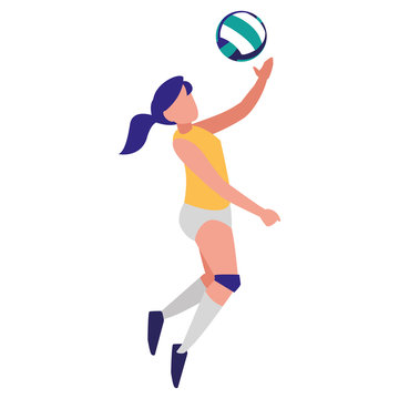 young woman playing volleyball
