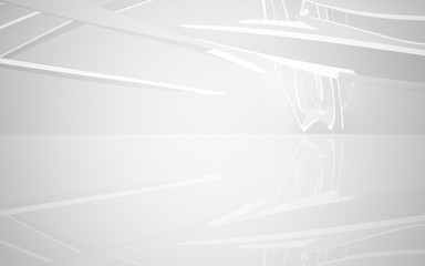 Abstract smooth white interior of the future. Architectural background. 3D illustration and rendering 