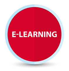E-learning flat prime red round button