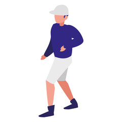 young man with climbing clothes