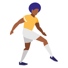 young man playing soccer