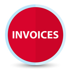 Invoices flat prime red round button