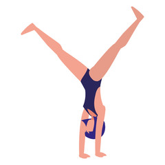 young woman with swimsuit practicing exercice