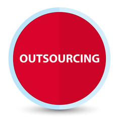Outsourcing flat prime red round button