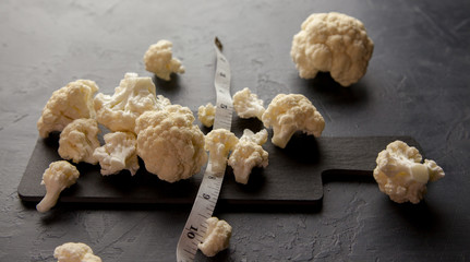 Trozos de coliflor fresca