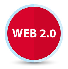 Web 2.0 flat prime red round button