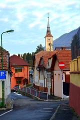 Obraz premium Typical urban landscape of the city Brasov, a town situated in Transylvania, Romania