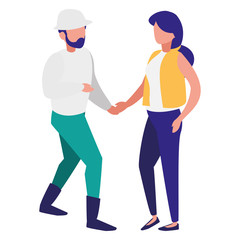 young man with climbing clothes and woman