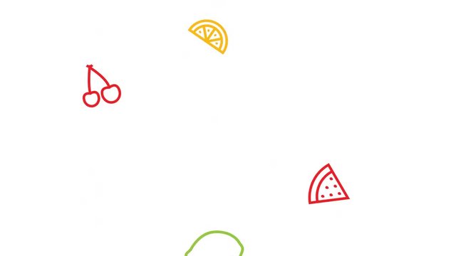 Falling Fruits Motion Graphics Animation 4K.