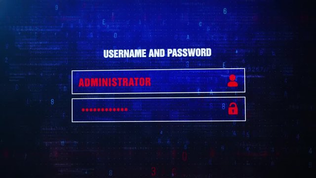 System Error Alert Warning Message Windows Errors Pop-up Notification Dialog Box Blinking Virus. After Login And Password on Digital Glitch Computer Monitor screen 4k.