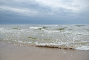 Fototapeta na wymiar Baltic Sea - landscape with clouded sky. 