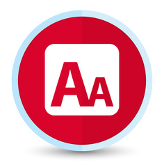 Font size box icon flat prime red round button