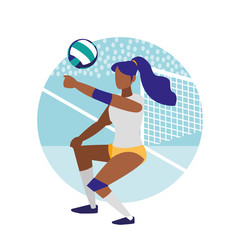 young woman playing volleyball