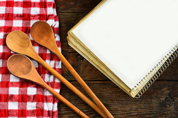 Cook Book and Mixing Spoons