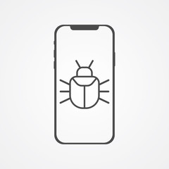 Computer virus vector icon sign symbol