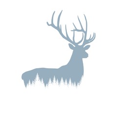 Силуэт оленя