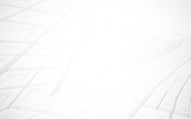 Abstract white interior highlights future. Architectural background. 3D illustration and rendering