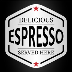 Naklejki  pyszne espresso serwowane tutaj naklejka z logo