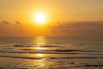Fototapeta premium Blue Point (Suluban beach) sunset scenery. Famous surfers place in Bali, Indonesia