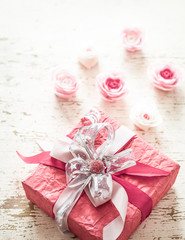 Valentine's Day and mothers day concept, red gift box