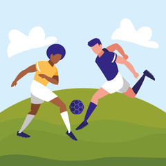 young athletes playing soccer