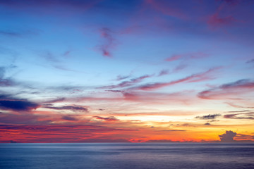 Fototapeta na wymiar Colorful sunset background, Kota Kinabalu Sabah Borneo Malaysia.