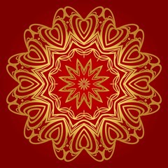 Round pattern flower mandala. circle floral ornament. Decorative illustration.
