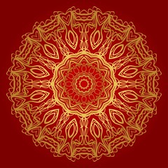 Flower coloring Mandala. decorative elements. Oriental pattern, vector illustration. Indian, moroccan, mystic, ottoman motifs