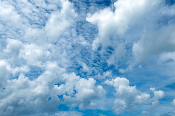 Cloudscape background, fluffy clouds with blue sky