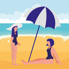 young woman with swimsuit